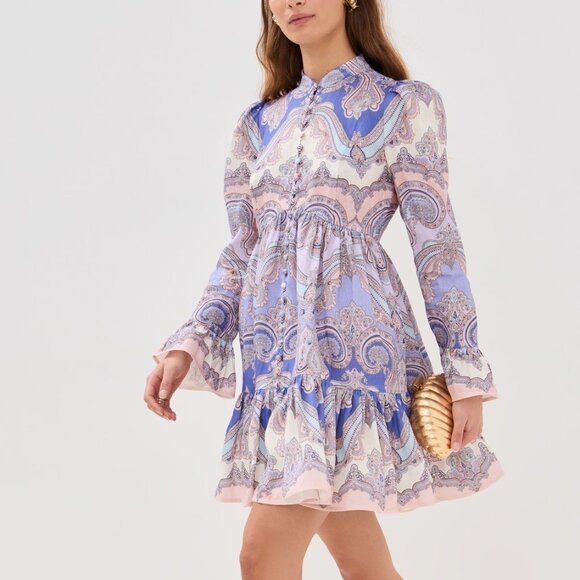 Zimmerman Maxine Mini Long Sleeve Dress